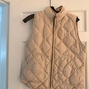 J. Crew Quilted Beige Vest in Excellent Condition